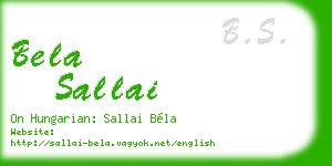 bela sallai business card